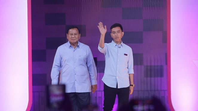 Prabowo Subianto-Gibran Rakabuming Raka Debat Kedua Cawapres Pemilu 2024.